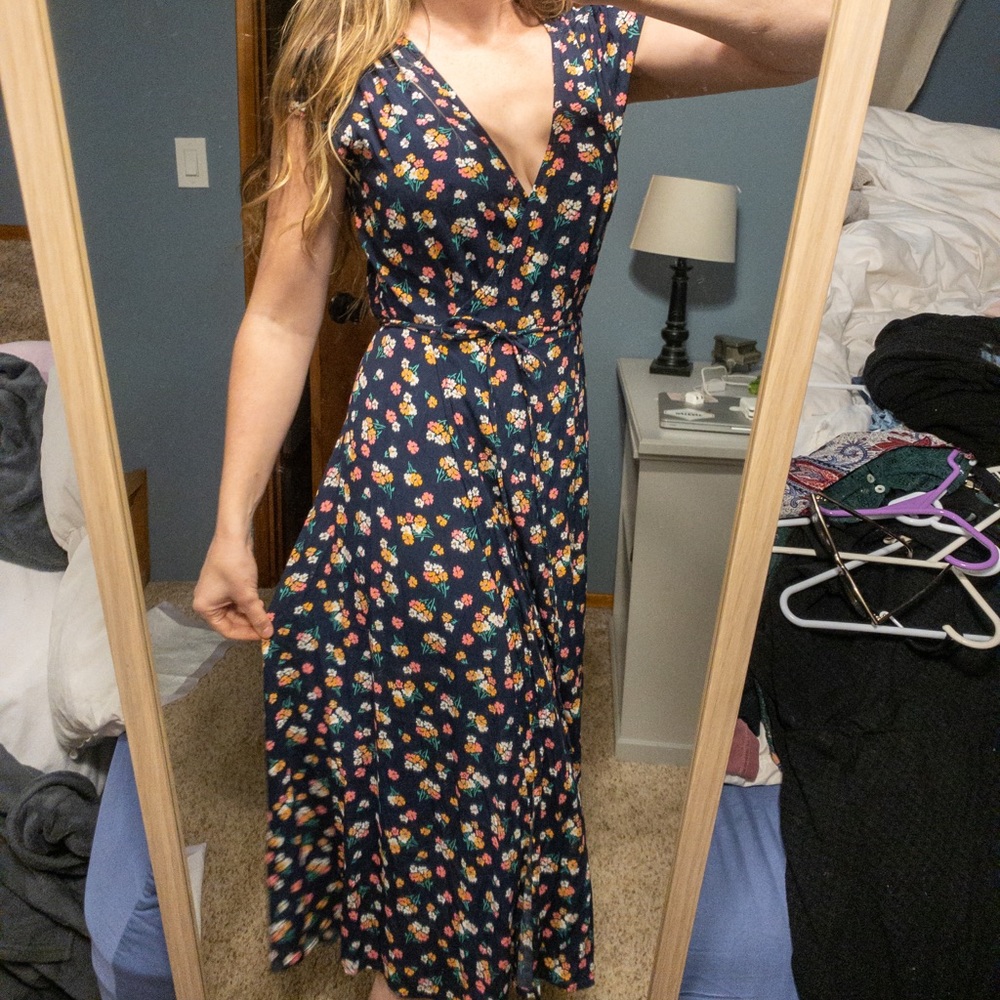 Gap Floral Wrap Dress